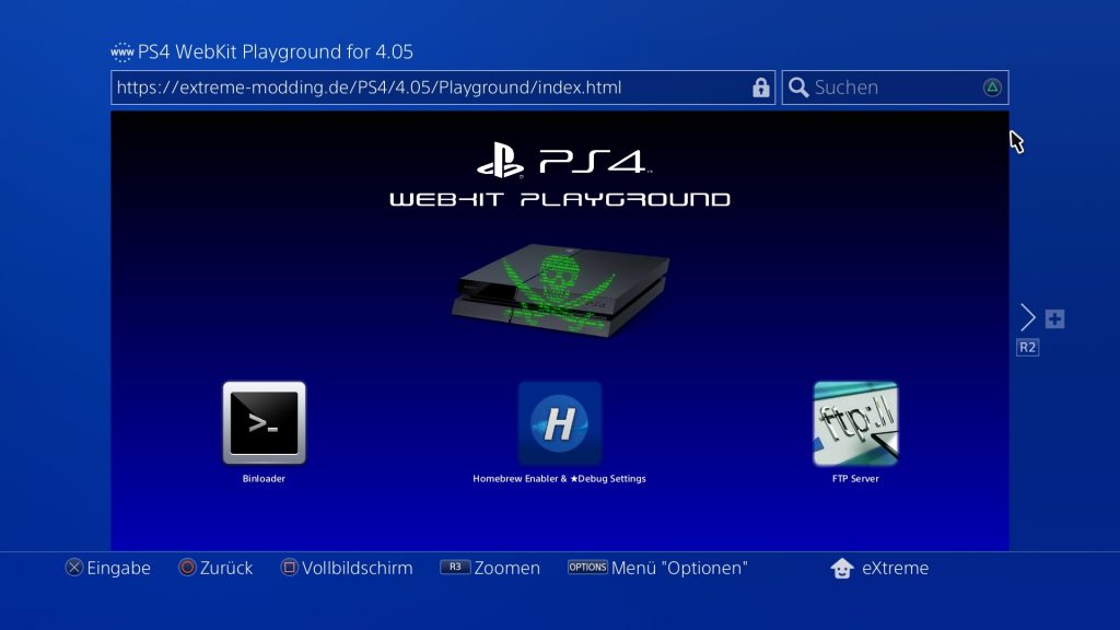 Simple PS4 WebKit Playground for 4.05