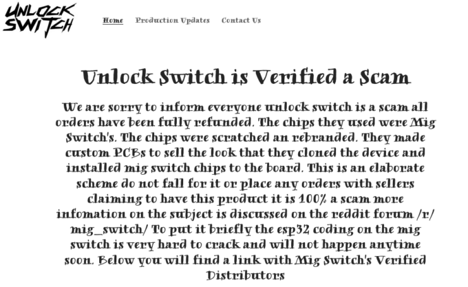 Unlock Switch is Verified a Scam